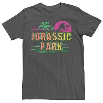 Men's Jurassic Park Neon Gradient Scene Tee