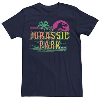 Men's Jurassic Park Neon Gradient Scene Tee