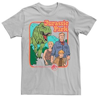 Men's Jurassic Park Vintage Characters Life Finds A Way Tee