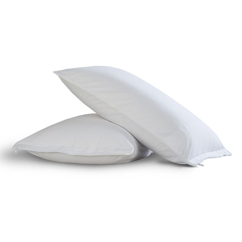 All-In-One 2-pack Pillow Protector with Bed Bug Blocker, White, Queen