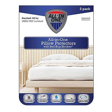 All-In-One 2-pack Pillow Protector with Bed Bug Blocker