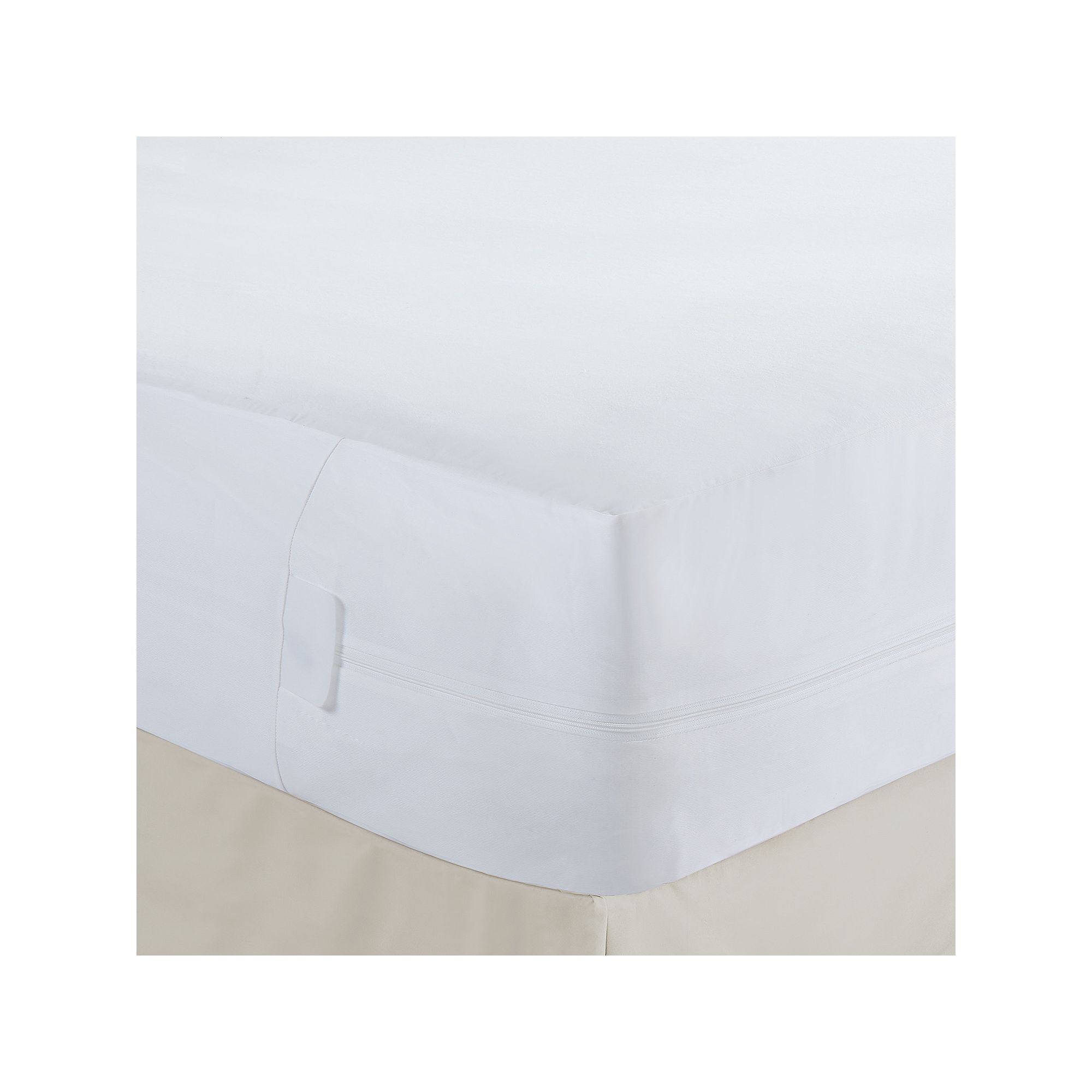 All-In-One Bed Zippered Mattress Cover with Bug Blocker, White