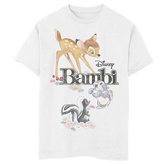 Disney's Bambi Boys 8-20 Classic Group Shot Title Logo Graphic Tee