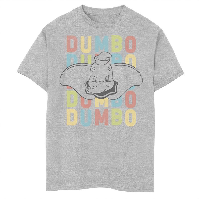 Disneys Dumbo Boys 8-20 Name Stack Colorful Vintage Poster Graphic Tee, Bo