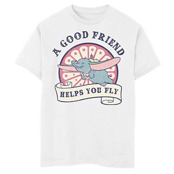 Disney's Dumbo Boys 8-20 A Good Friend Helps You Fly Logo Poster Graphic Tee