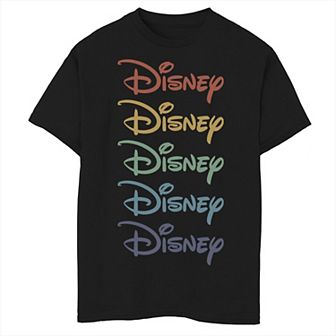 Disney Boys 8-20 Stacked Rainbow Logo Graphic Tee
