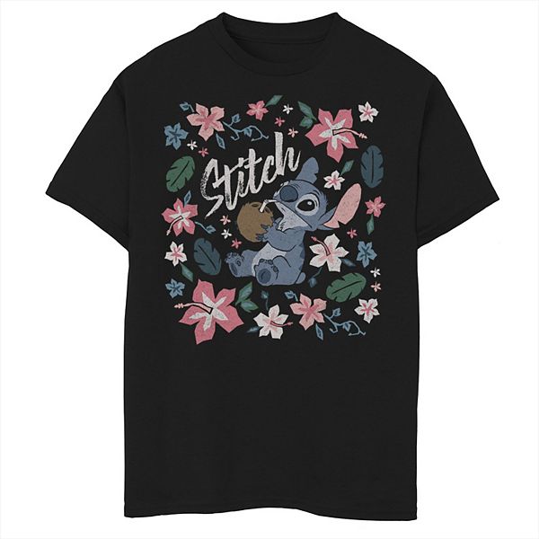 Disney's Lilo & Stitch Boys 8-20 Floral Portrait Graphic Tee