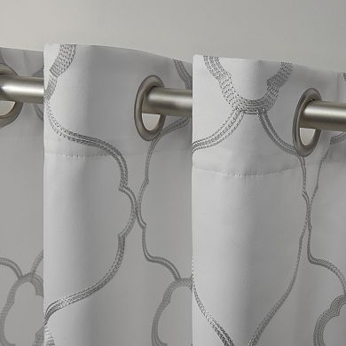 Exclusive Home 2-pack Belmont Embroidered Blackout Grommet Window Curtains