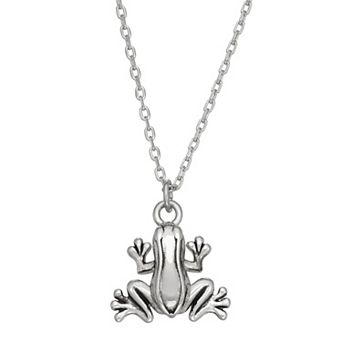Sterling Silver Frog Necklace