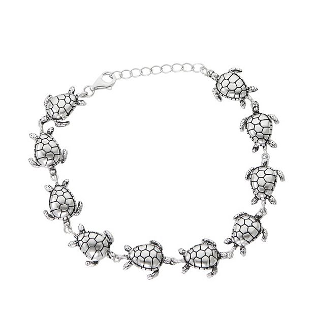 Sterling silver shop turtle bracelet