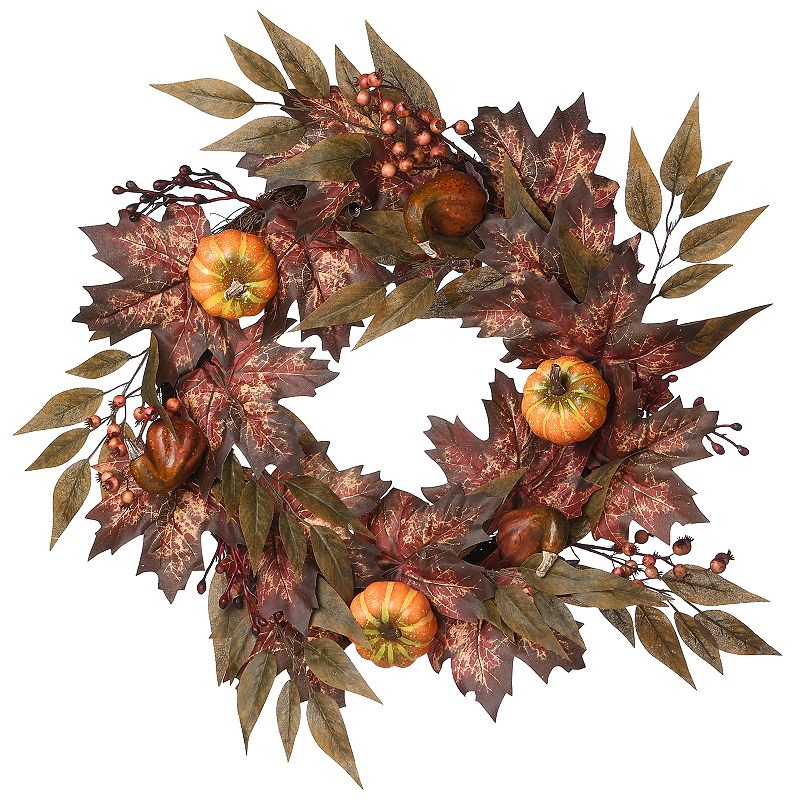 National Tree Company Autumn Artificial Ivy Wreath, Orange