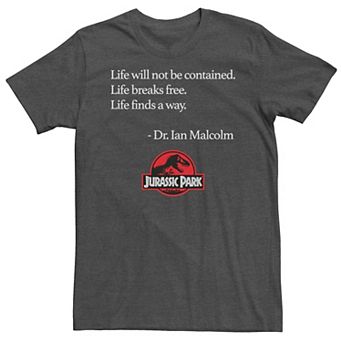 Men's Jurassic Park Life Finds A Way Quote Tee