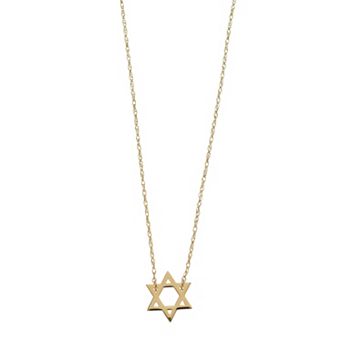 Color Romance 14k Gold Star Of David Adjustable Necklace