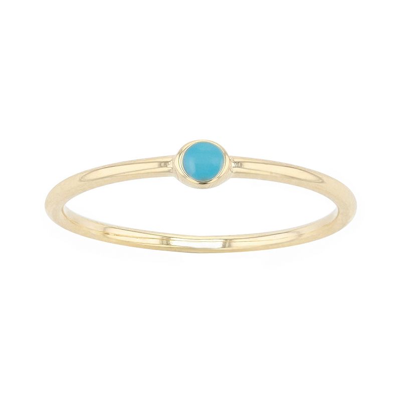 70864985 Color Romance 14k Gold Simulated Turquoise Ring, W sku 70864985