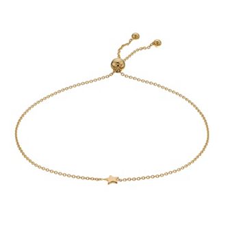 Color Romance 14k Gold Mini Star Charm Adjustable Bracelet