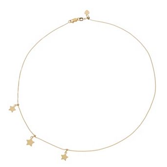 Color Romance 14k Gold Star Charm Adjustable Choker Necklace