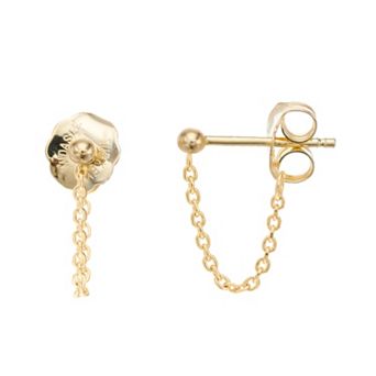 Color Romance 14k Gold Front To Back Cable Chain Earrings