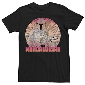 Men's Star Wars The Mandalorian The Child Gradient Line Art Tee