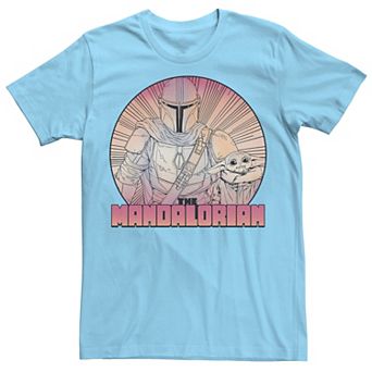Men's Star Wars The Mandalorian The Child Gradient Line Art Tee