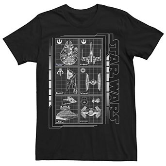 Men's Star Wars Battle Ships Schematic Tee