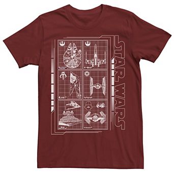 Men's Star Wars Battle Ships Schematic Tee