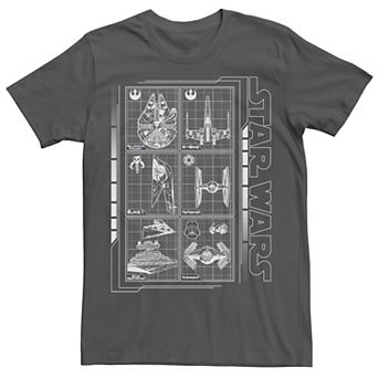 Men's Star Wars Battle Ships Schematic Tee
