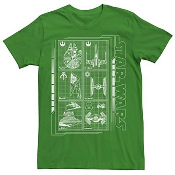 Men's Star Wars Battle Ships Schematic Tee