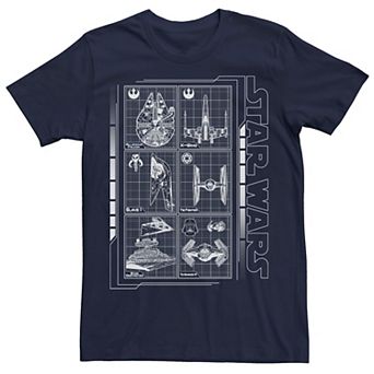 Men's Star Wars Battle Ships Schematic Tee
