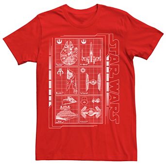 Men's Star Wars Battle Ships Schematic Tee