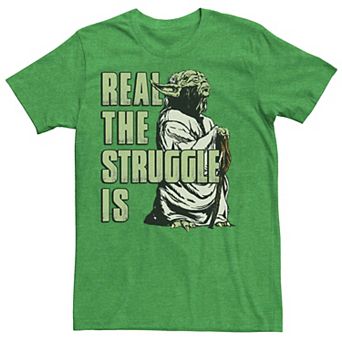 Men's Star Wars Yoda Real The Struggle Is Tee