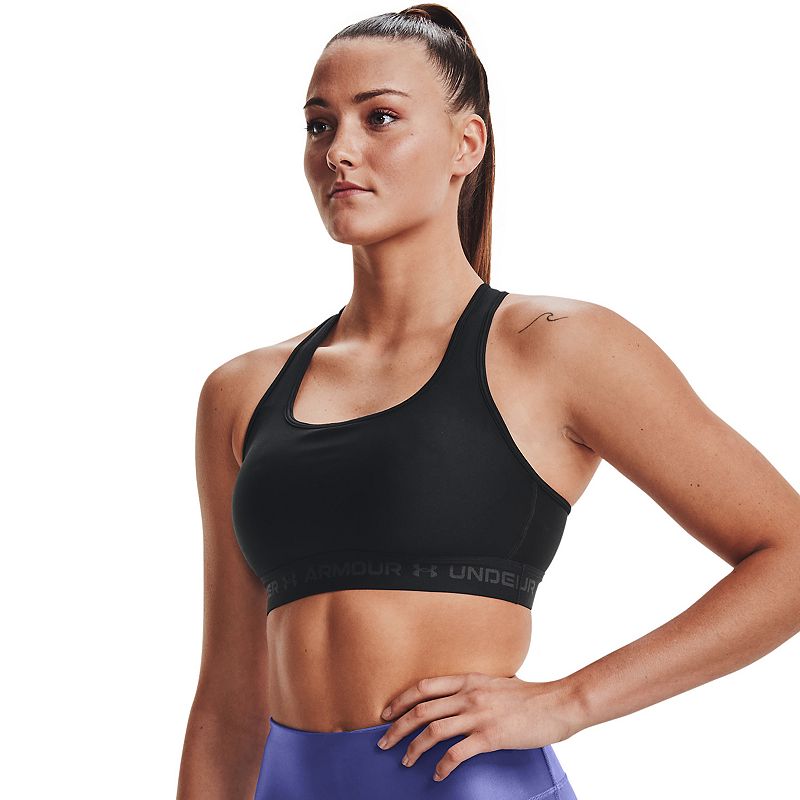 Under Armour Crossback 2.0 Medium-Impact Sports Bra, Women's, Size: Small, Black