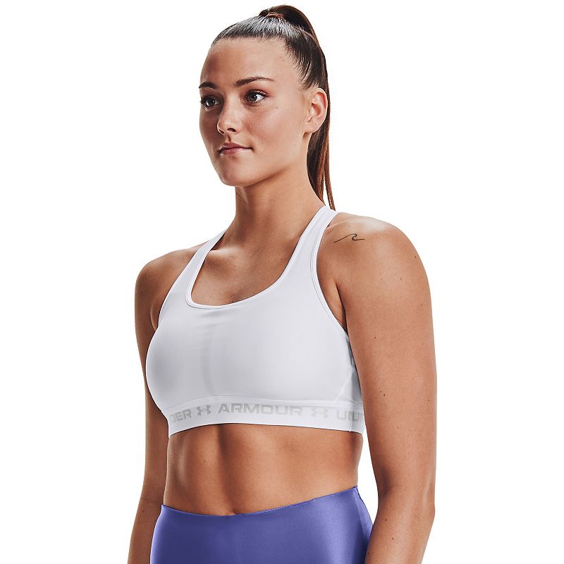 Under Armour Crossback 2.0 Medium-Impact Sports Bra, Women's, Size: XL, White
