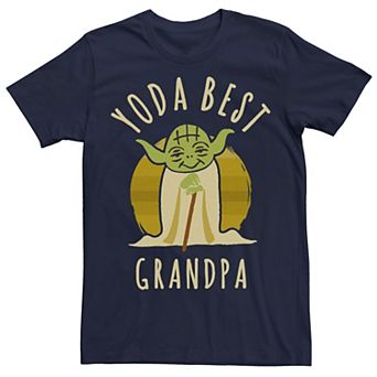Men's Star Wars Yoda Best Grandpa Cartoon Yoda Tee
