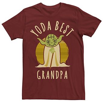 Men's Star Wars Yoda Best Grandpa Cartoon Yoda Tee