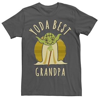 Men's Star Wars Yoda Best Grandpa Cartoon Yoda Tee