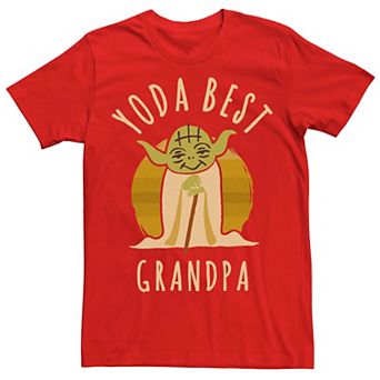 Men's Star Wars Yoda Best Grandpa Cartoon Yoda Tee