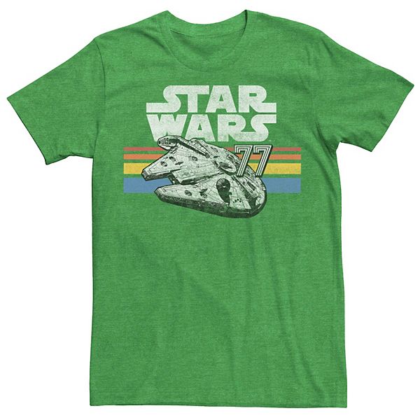 Men's Star Wars Millennium Falcon 77 Retro Lines Logo Tee