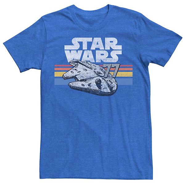 Men's Star Wars Millennium Falcon 77 Retro Lines Logo Tee