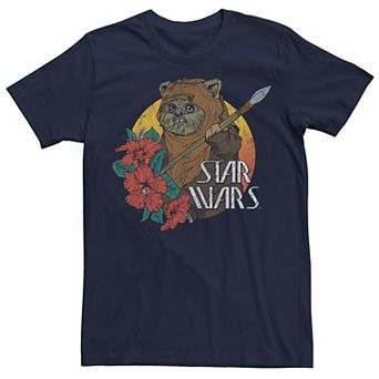 Men's Star Wars Ewok Vintage Floral Portrait Tee