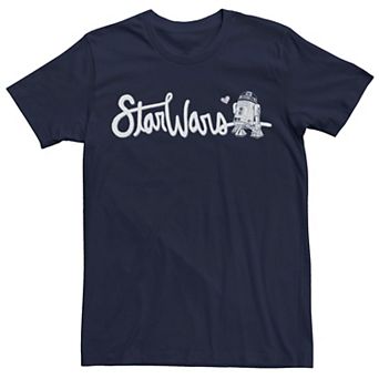Men's Star Wars R2-D2 Cursive Text Tee