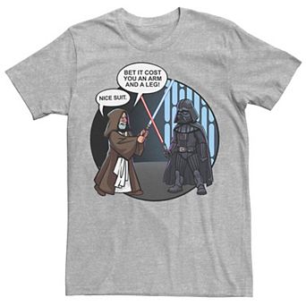 Men's Star Wars Vader And Obi-Wan Nice Suit Text Tee