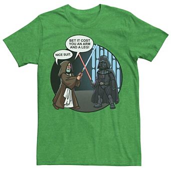 Men's Star Wars Vader And Obi-Wan Nice Suit Text Tee