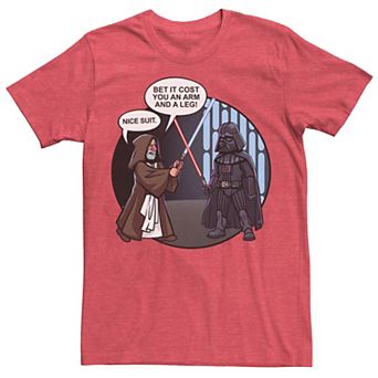 Men's Star Wars Vader And Obi-Wan Nice Suit Text Tee