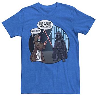 Men's Star Wars Vader And Obi-Wan Nice Suit Text Tee