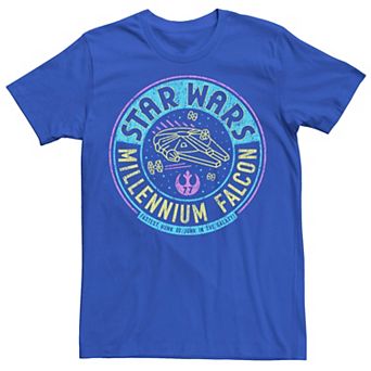 Men's Star Wars Millennium Falcon Neon Circle Logo Tee