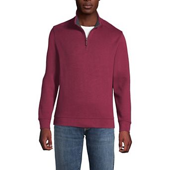 Men's Lands' End Bedford Regular-Fit Ribbed Quarter-Zip Pullover Sweater