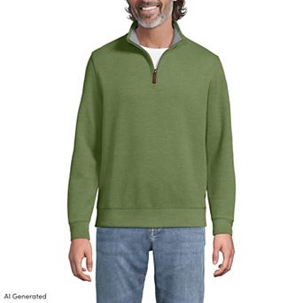 Men's Lands' End Bedford Regular-Fit Ribbed Quarter-Zip Pullover Sweater