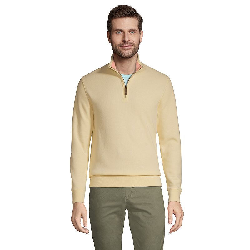 Mens Lands End Bedford Regular-Fit Ribbed Quarter-Zip Pullover Sweater, S