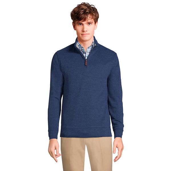 binair Speels vanavond Men's Lands' End Bedford Regular-Fit Ribbed Quarter-Zip Pullover Sweater