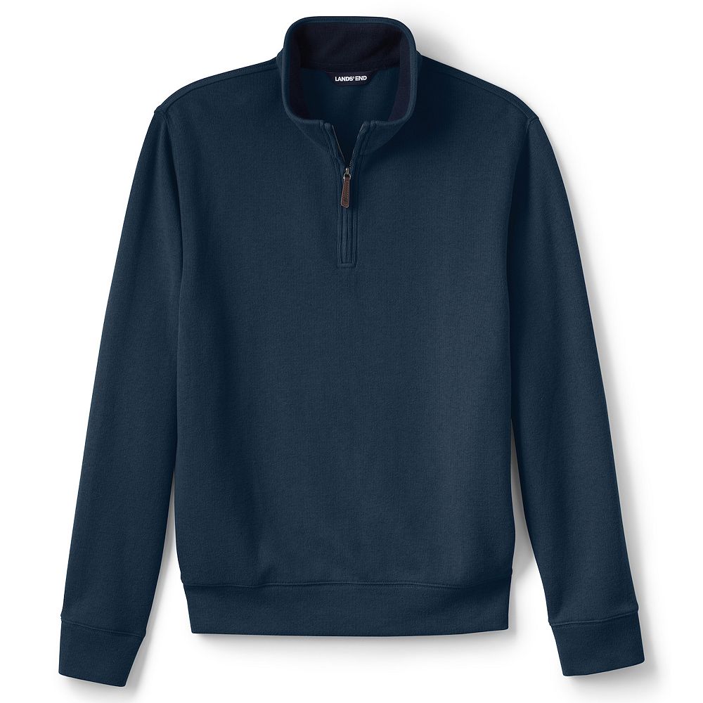 Men's Lands' End Bedford Regular-Fit Ribbed Quarter-Zip Pullover